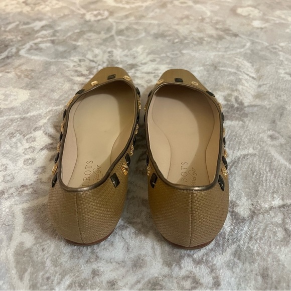 Talbots Couture Soft Gold Metallic Flats with Embellishments, Size 6.5 - Picture 6 of 7